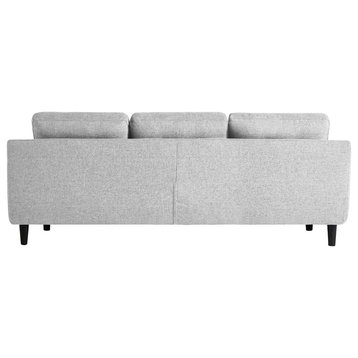 Right Facing Chaise Convertible Sofa Bed in Light Grey