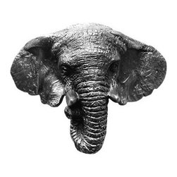 Inviting Home Inc. - Goliath Elephant Bin Pull, Antique-Style Pewter - Cabinet And Drawer Handle Pulls