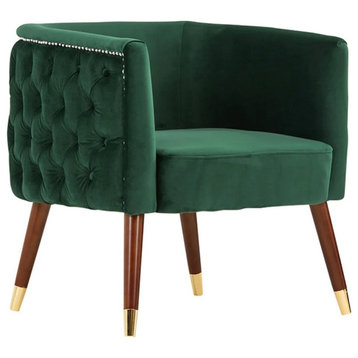 Jane Modern Green Velvet Accent Chair