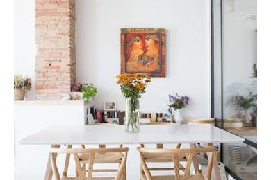Photo of a large rustic dining room in Valencia.