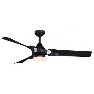 Austin 52 in. LED Ceiling Fan Black With Chrome