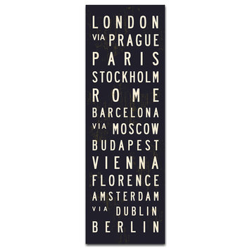 Cities of Europe Subway Sign, Subway Art Print, 20x60