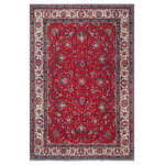 Bareens Designer Rugs - Vintage Antique Persian Tabriz Chan Wool Rug - Create a new dimension of style in your space with this breath-taking antique hand knotted Persian rug. Made in Iran, this gorgeous hand-knotted rug features all vegetable dyes and 100% wool, adding luxurious texture and appearance. This gorgeous antique rug features an intricate design with a unique detailed border. Featuring an awe-inspiring color pallet and an intricate design handmade by skilled artisans is a great addition to any decor. Bring luxury and extravagance to your living space with this luxurious rug.