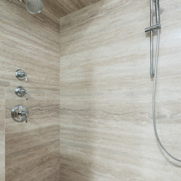 Bright & Light Bathroom with Floor to Ceiling Porcelain Slab