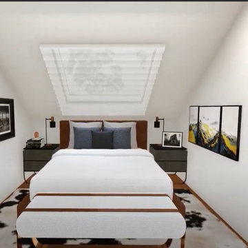 Modern Loft Conversion Bedroom with Skylight