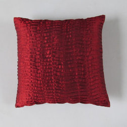 red pleated textured pillows - Bed Pillows