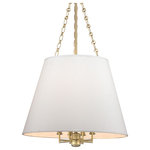 Hudson Valley Lighting - Burdett, Eight Light Pendant, Aged Brass Finish, White Faux Silk Shade - Clean-lined and smooth on the surface, closer inspection shows Burdett's sumptuous side. Making allusion to late nineteenth century opulence, we adorn the interior of Burdett's shade with richly gathered pleating. While the pendant's subdued silhouette serves a contemporary sensibility, its lavish surprise rewards close appreciation.