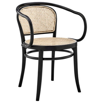 Oliana Wood Dining Armchair, Black