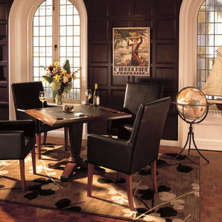 Inspiration for a contemporary home cinema in Seattle.