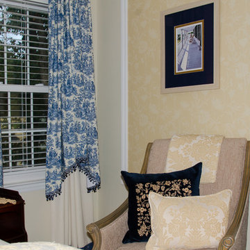 Master Bedroom - Family Heirlooms & Custom Window Treatments