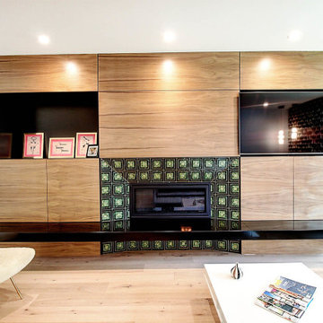 Glam Mid-Century Living Room