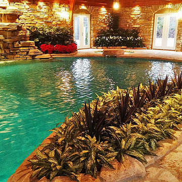 Indoor Pool Room - Permanent Botanicals for poolside bliss