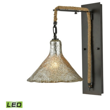 Elk Lighting Hand Formed Glass 1-Light LED Wall Sconce, Oil Rubbed Bronze