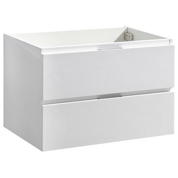 Fresca Valencia Wall Hung Modern Bathroom Cabinet, 30", Glossy White