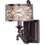 Maxim Lighting International - Mondrian 1-Light Wall Sconce, Umber Bronze - Create a welcoming space with the Mondrian Wall Sconce. This 1-light wall sconce is finished in umber bronze with glass shades and shines to illuminate your living space. Hang this sconce with another (sold separately) to frame your mantel or a doorway.