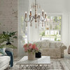 LALUZ 6-Light Shabby-Chic French Country  Retro-white Wooden Chandeliers