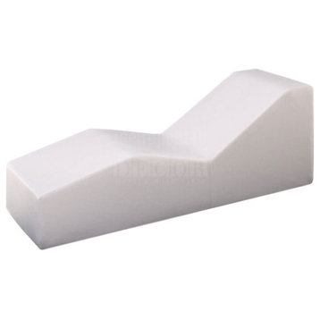 White Cushioned Chaise Lounge, Modern Outdoor Wave Chaise