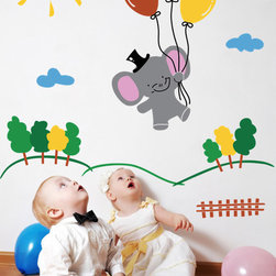 Elfy the Elephant GIANT wall decal for kids room - Kids Wall Decor