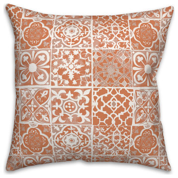Peach Tile Pattern Pillow 18x18 Spun Poly Pillow