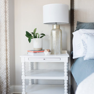 Traditional Bedroom with White Bedside Table