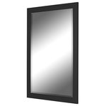 Hitchcock Butterfield - Monaco Black Wall Mirror, 15.75"x33.75" - The contemporary minimalist design of the matte black finished Monaco mirror is a certainty to enhance the decor of any living space, office or commercial environment. Sharp and sleek to its core, the Monaco mirror perfectly matches functionality with style.