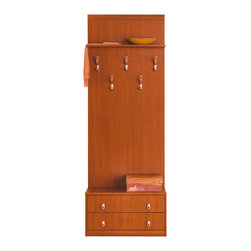 Alice 2-Drawer Hall Tree | Cherry - Closet Organizers