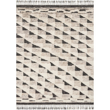 Loloi Khalid Hand Knotted Natural/Black Area Rug, 4'0"x6'0"