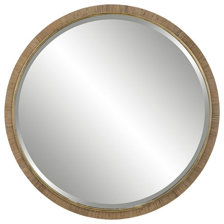 Uttermost Paradise Round Rattan Mirror