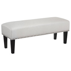 CorLiving LMY-110-O California 24 Panel Bench in White Leatherette 