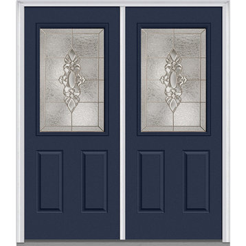 Heirloom Master 1/2 Lite 2-Panel Naval Double Door, 66"x81.75", Right Hand in-Sw