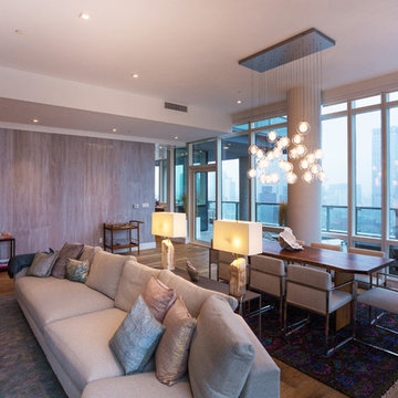 Kadur Custom Blown Glass Chandelier - Manhattan Loft Apartment