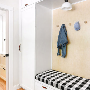 Buffalo check bench cushion rounds out mudroom