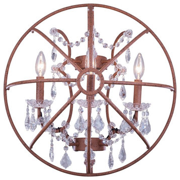 Geneva Collection Wall Lamp,  Shade,, Clear Shade, Rustic Intent