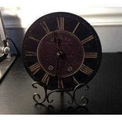 The Parlor Composite Wood on a Steel Stand Clock - Desk And Mantel Clocks