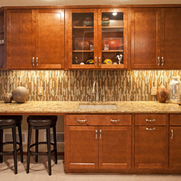 Basement bar with Cambria countertops