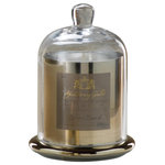 Zodax - Medium Glass Jar Candle with Bell Cloche, Golden Beach Scent (Set of 2) - Classic and vintage is your style, so you'll love this beautiful scented candle. It comes in a delightful vessel reminiscent of old world apothecary jars from Europe. The gold candle holder is topped with a gorgeous glass dome to preserve the fragrance, making it the perfect gift or decorative accent that will turn your wall space into a fascinating display of light.