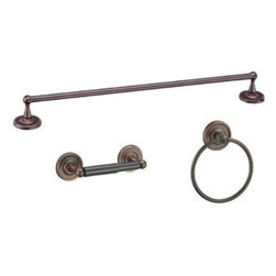 Designers Impressions - Maxim Series 3 Piece Oil Rubbed Bronze Bathroom Hardware Set - Towel Bars