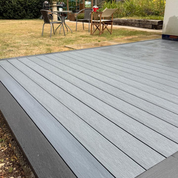 Composite Deck Edge and Fascia Above a Gravel Margin