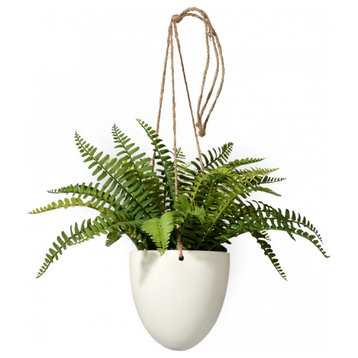 Serene Spaces Living Faux Boston Fern Hanging Pot, Small