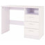 Dressing Table, High Gloss White MDF With 3 Storage Drawers and Open Shelf