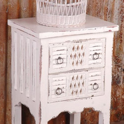 Sunset Trading Cottage Whitewashed End Table - Side Tables And End Tables
