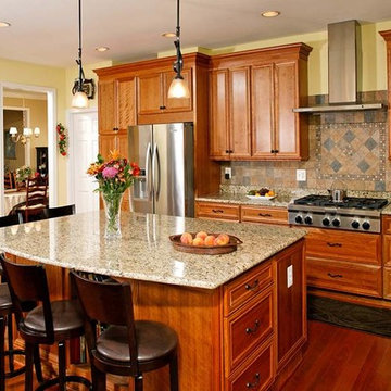 Large Kitchen Addition Opens to Patio for Enhanced Family Living