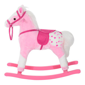 qaba kids rocking chair plush unicorn with sing along song