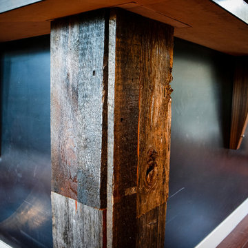 modern kitchen steel barn wood