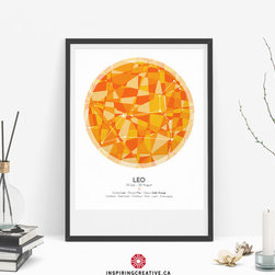 LEO Zodiac Constellation Poster - Abstract Modern Art Gallery Quality Gicl&eacute;e Pri - Prints And Posters