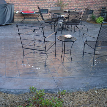 Stamped Patio with Custom Brick Border