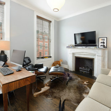 Contemporary townhouse centrally situated on one of Hoboken’s finest blocks.