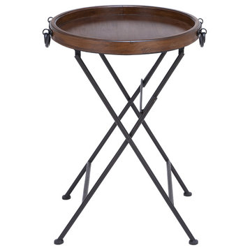 Traditional Black Metal Accent Table 50470