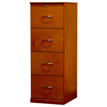 Flat Iron File Cabinet, 24x19x54, Colonial Maple