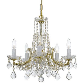 Traditional Crystal 5 Light Gold Mini Chandelier